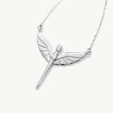 14K Solid Gold Diamond St. Michael Necklace, Archangel Pendant, Guardian Angel