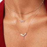 14K Solid Gold Infinity Necklace: Eternity Pendant