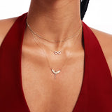 14K Solid Gold Infinity Necklace: Eternity Pendant