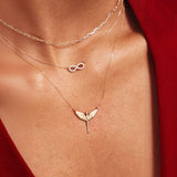 14K Solid Gold Infinity Necklace: Eternity Pendant