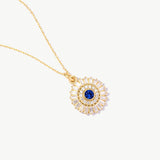 14K Solid Gold Evil Eye Necklace: Protection Pendant