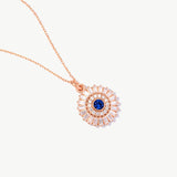 14K Solid Gold Evil Eye Necklace: Protection Pendant
