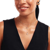 14k Solid Gold Circle Necklace: Dainty Birthstone Pendant