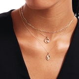 14k Solid Gold Circle Necklace: Dainty Birthstone Pendant