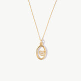 14k Solid Gold Heart Necklace: Dainty Everyday Pendant, Floating Design