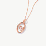 14k Solid Gold Heart Necklace: Dainty Everyday Pendant, Floating Design
