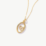 14k Solid Gold Heart Necklace: Dainty Everyday Pendant, Floating Design