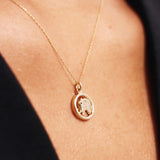 14k Solid Gold Elephant Necklace: Good Luck Charm Pendant