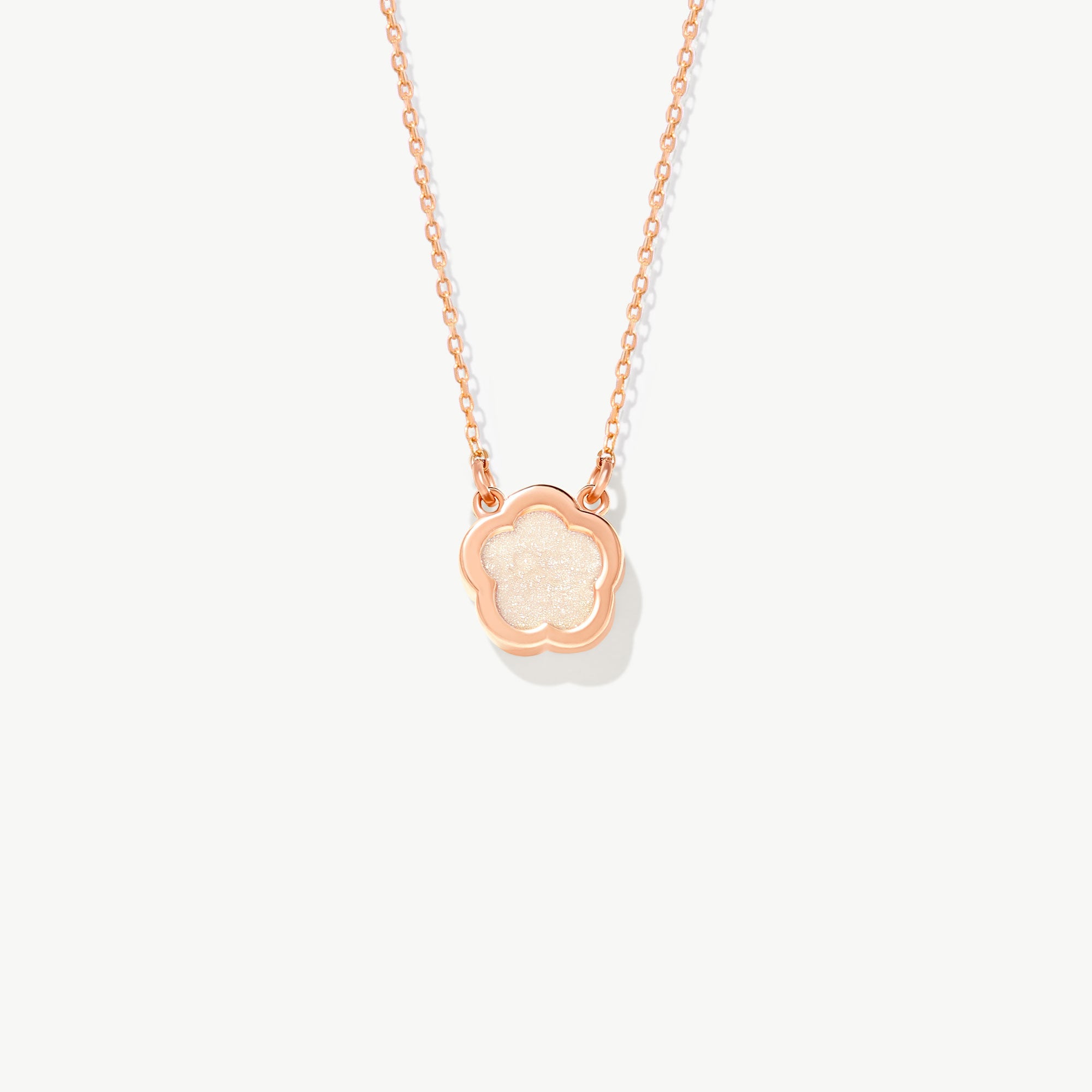 14K Solid Gold Clover Necklace