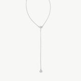 14K Solid Gold Diamond Lariat Necklace