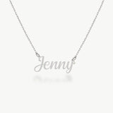 14K Solid Gold Custom Name Necklace: Diamond Accent, Personalized Jewelry