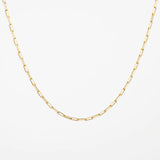 14K Solid Gold Paperclip Chain Necklace