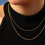 14K Solid Gold Oval Cable Chain Necklace