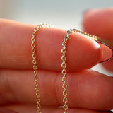 14K Solid Gold Oval Cable Chain Necklace