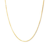 14K Solid Gold Box Chain Necklace, Square Link Chain