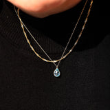 14K Solid Gold Personalized Teardrop Necklace