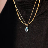 14K Solid Gold Personalized Teardrop Necklace
