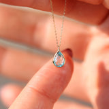 14K Solid Gold Personalized Teardrop Necklace