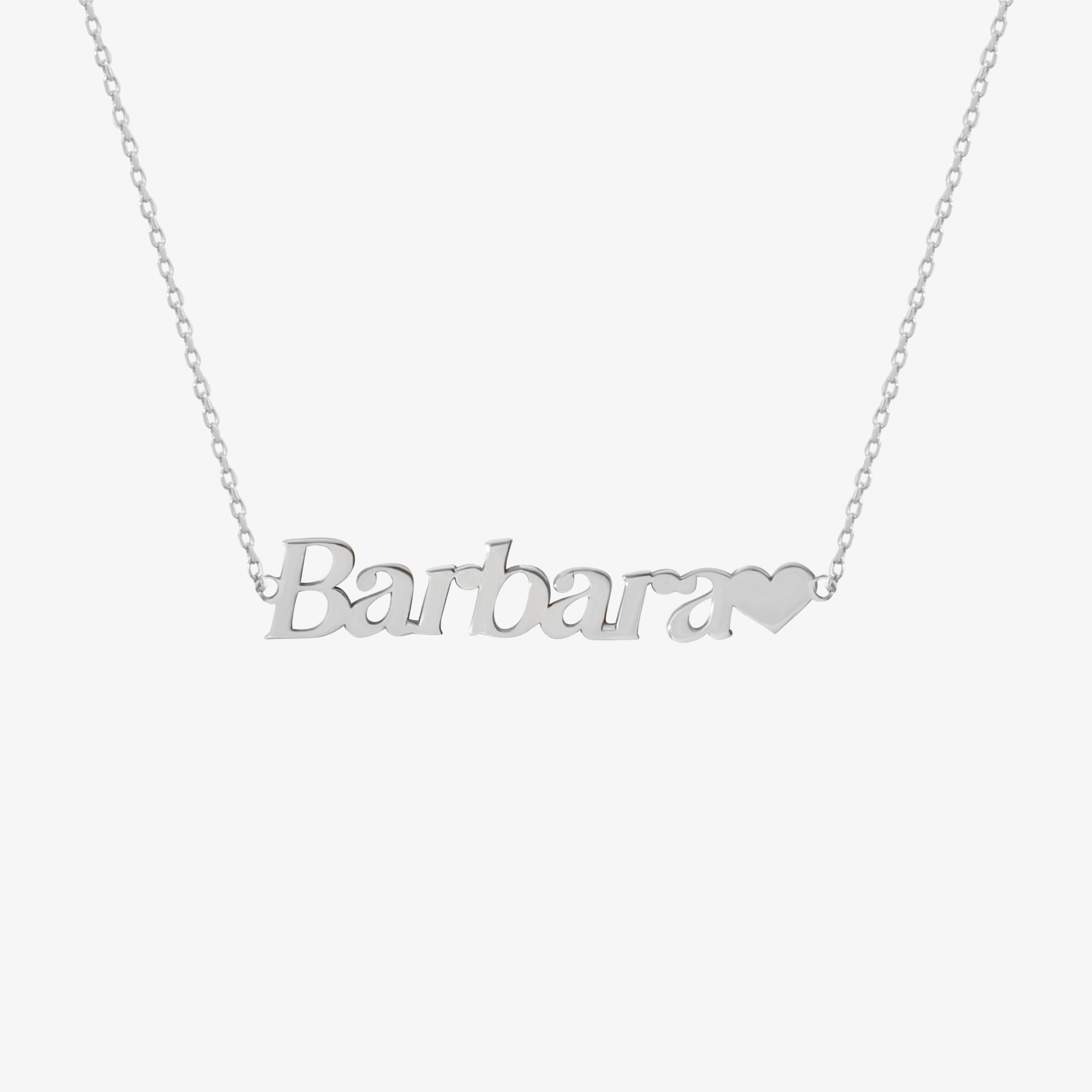 14K Solid Gold Custom Name Necklace with Heart, Personalized Jewelry