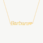 14K Solid Gold Custom Name Necklace Personalized Jewelry In Yellow Gold