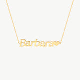 14K Solid Gold Custom Name Necklace Personalized Jewelry In Yellow Gold