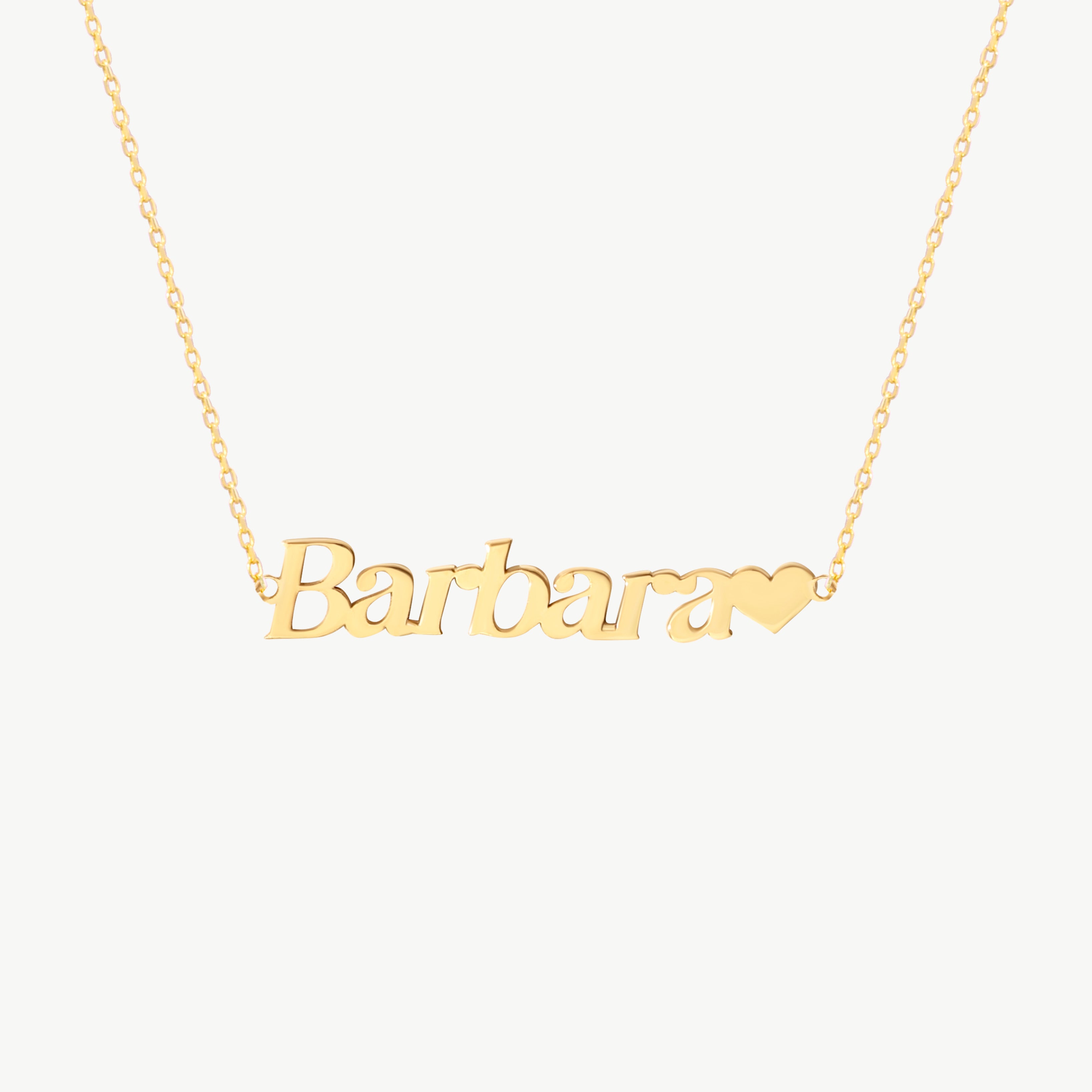 14K Solid Gold Custom Name Necklace Personalized Jewelry In Yellow Gold