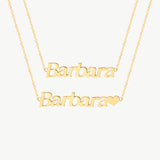 Layered 14K Solid Gold Custom Name Necklaces Personalized Jewelry Design