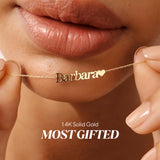 14K Solid Gold Name Necklace Personalized Gift Jewelry For Women