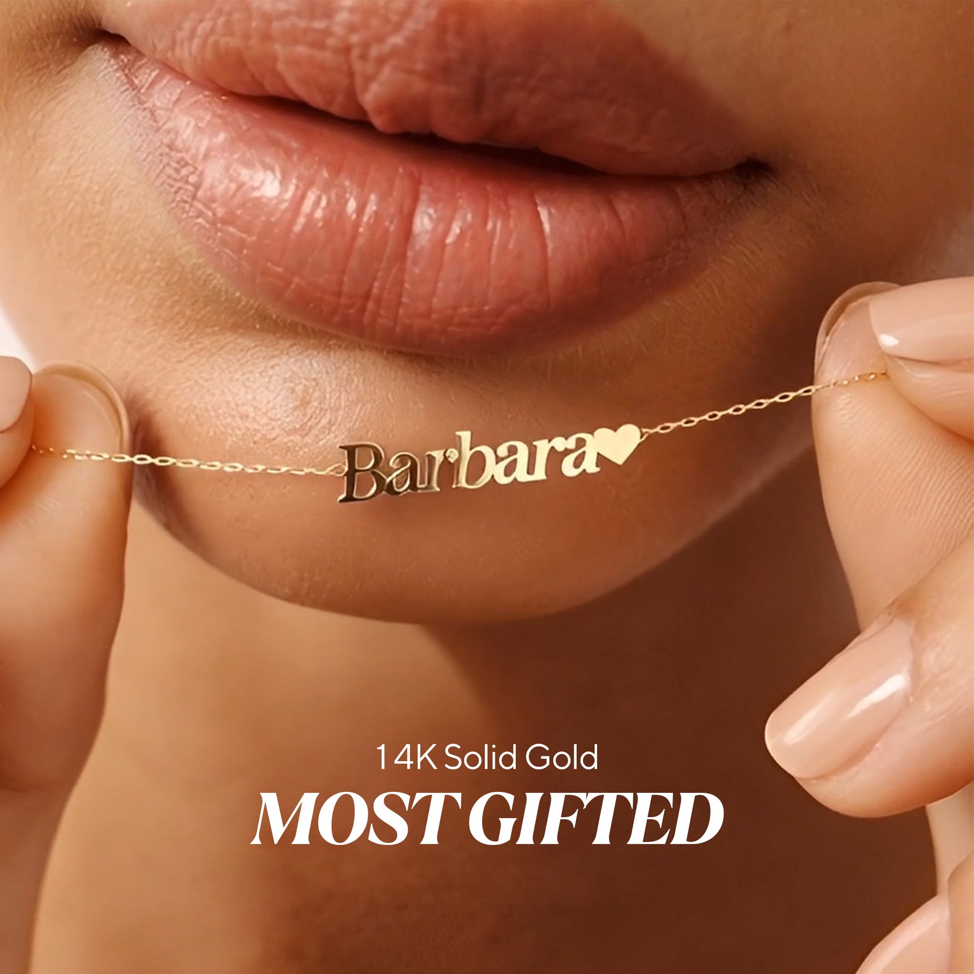 14K Solid Gold Name Necklace Personalized Gift Jewelry For Women