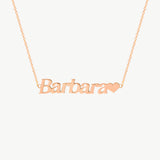 14K Solid Gold Personalized Name Necklace In Rose Gold
