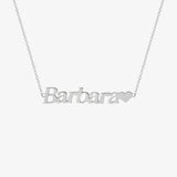 14K Solid Gold Custom Name Necklace In White Gold