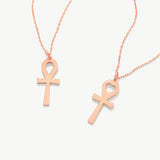 14K Solid Gold Ankh Necklace, Egyptian Symbol of Life Necklace