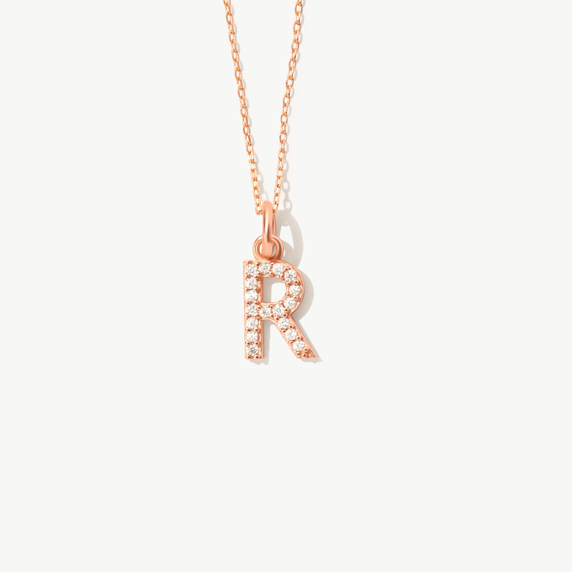 14K Solid Gold Personalized Letter Charm, Initial Pendant