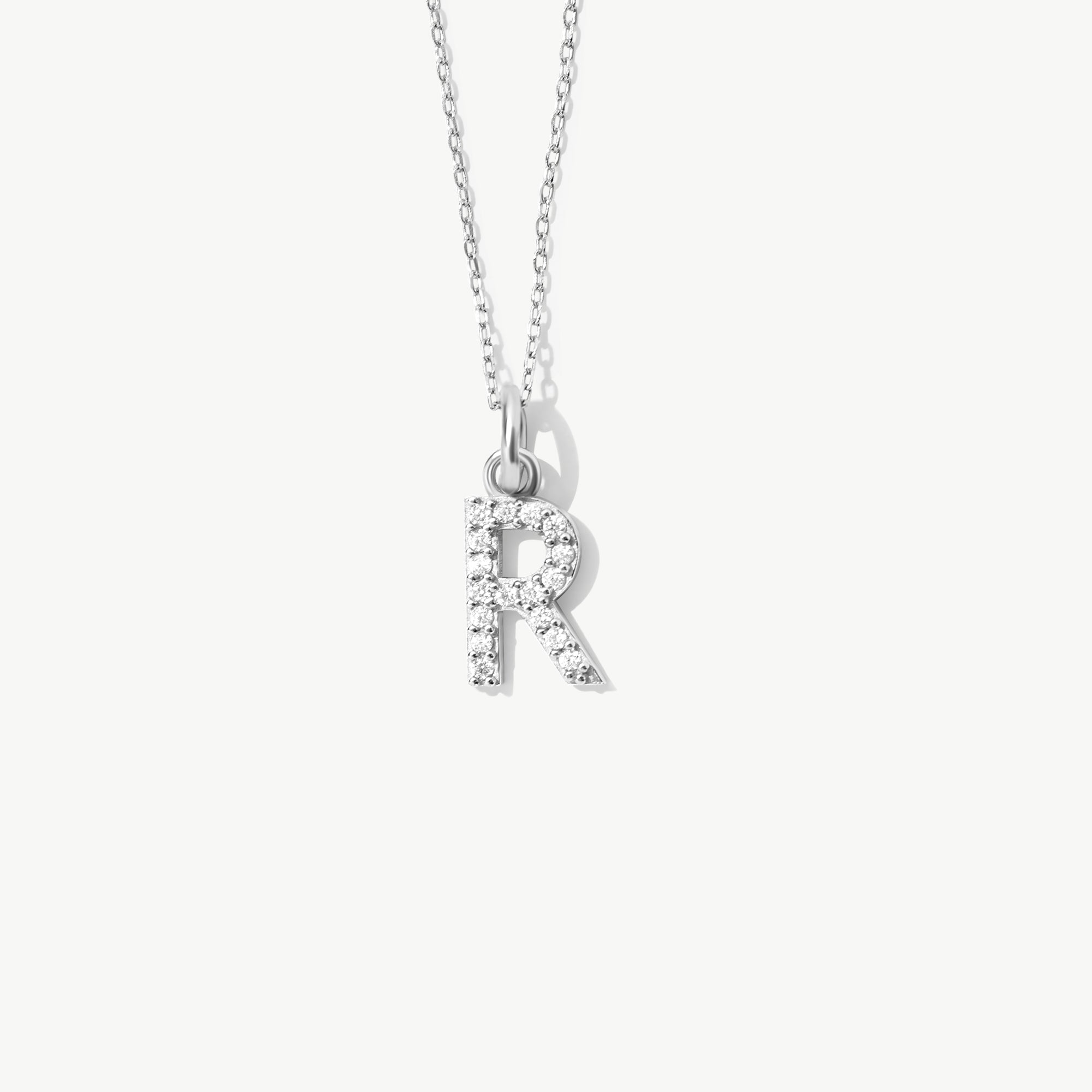 14K Solid Gold Personalized Letter Charm, Initial Pendant