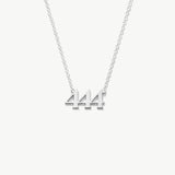 14K Solid Gold Angel Number Necklace, 444 777 111 Number Necklace, Spiritual Protection Necklace, Custom Number Pendant