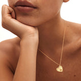 Personalized birthday gift for her, 14K solid gold custom heart necklace.