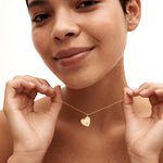 Real gold personalized initial jewelry, handcrafted 14K solid gold pendant.