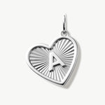 Exquisite 14K white gold personalized initial heart necklace by Madano.