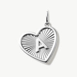 Exquisite 14K white gold personalized initial heart necklace by Madano.