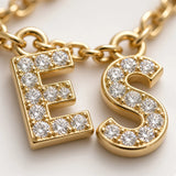 14K Solid Gold Diamond Name Necklace