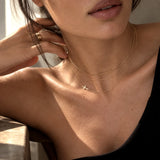 14K Solid Gold Sideways Cross Necklace