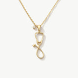 14K Solid Gold Diamond Stethoscope Necklace