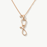 14K Solid Gold Diamond Stethoscope Necklace