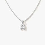 14K Solid Gold Bubble Letter Initial Necklace