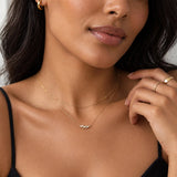 14K Solid Gold Diamond Cluster Necklace