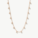 14K Solid Gold Dangling Diamond Necklace