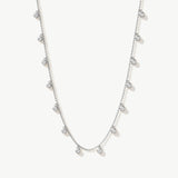 14K Solid Gold Dangling Diamond Necklace