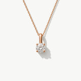 14K Solid Gold Solitaire Diamond Necklace