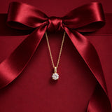 14K Solid Gold Solitaire Diamond Necklace
