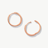 14K Solid Gold Pave Setting Hinged Hoop Earrings